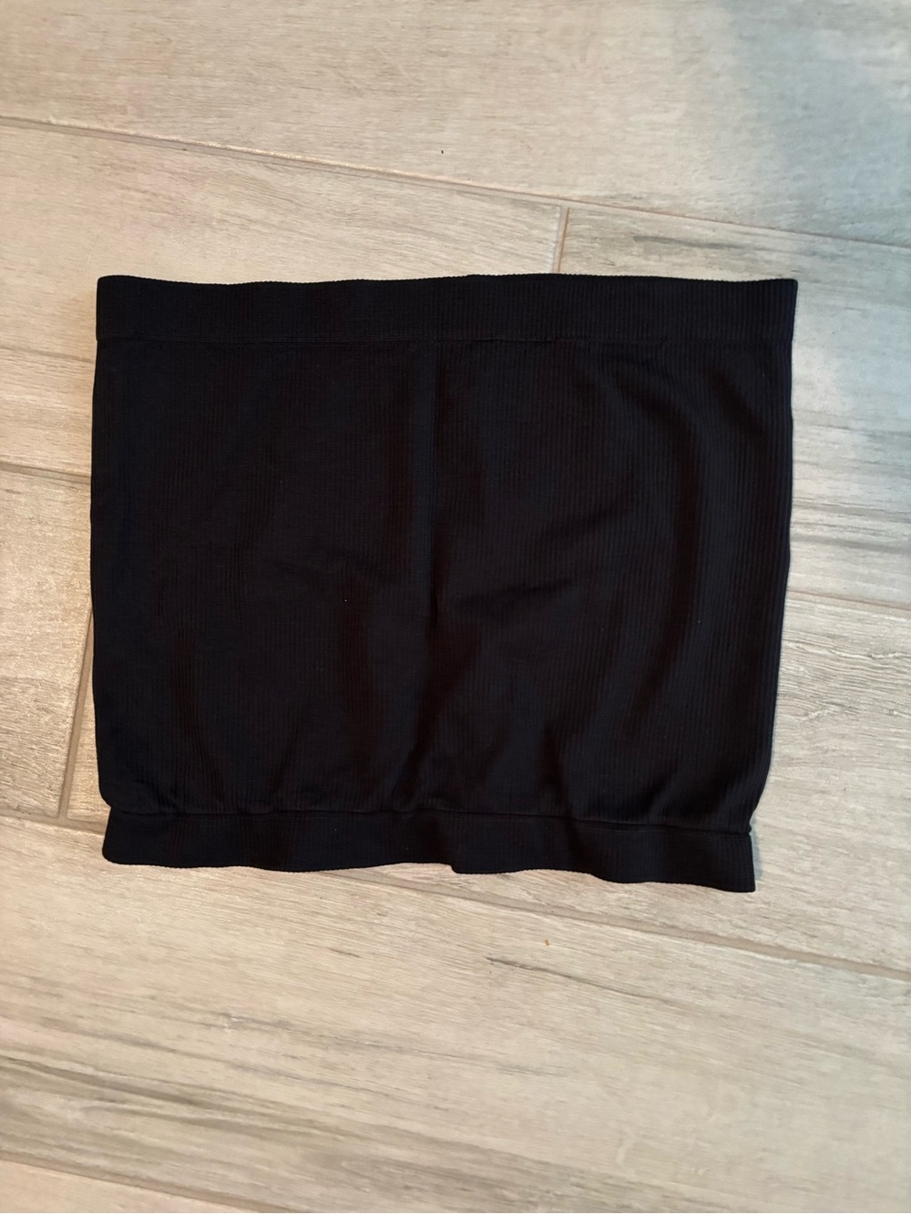 Black Ribbed Tube Top, Medium